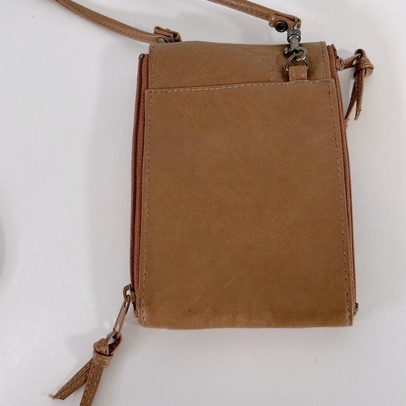 Via Moda Small Crossbody Clutch Festival Pouch Zipper Pockets Brass Spin Closure - Picture 10 of 12